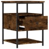 Table de chevet chêne fumé 40x42x56 cm bois d'ingénierie 622197622197