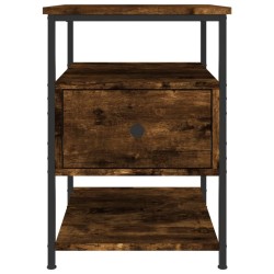 Table de chevet chêne fumé 40x42x56 cm bois d'ingénierie 622197622197
