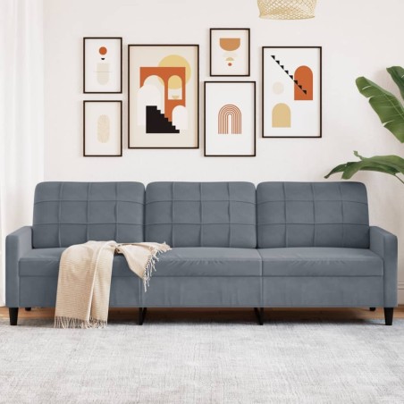Canapé à 3 places Gris foncé 210 cm Velours 622200622200