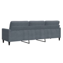 Canapé à 3 places Gris foncé 210 cm Velours 622200622200