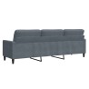 Canapé à 3 places Gris foncé 210 cm Velours 622200622200
