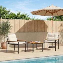 Ensemble de meubles d'extérieur 3 pcs Crème blanc polyrotin 622205622205