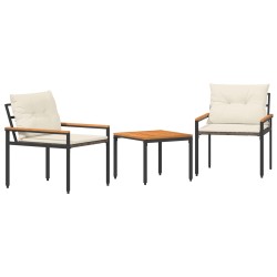 Ensemble de meubles d'extérieur 3 pcs Crème blanc polyrotin 622205622205