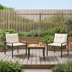 Ensemble de meubles d'extérieur 3 pcs Crème blanc polyrotin 622205622205