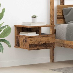Table de nuit flottante avec tiroir Bois ancien 40 x 31 x 28 cm 622206622206