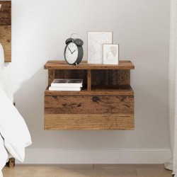 Table de nuit flottante avec tiroir Bois ancien 40 x 31 x 28 cm 622206622206