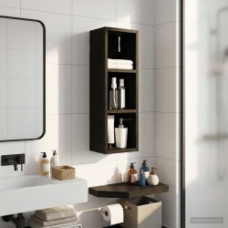 Armoire murale de salle de bain Chêne Noir 20 x 16 x 62,5 cm 622212622212