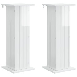 Support de Plante 2 pcs Blanc brillant 30,5 x 30 x 80,5 cm 622213622213