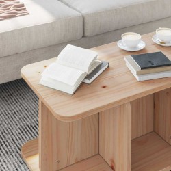 Table basse Naturel 80 x 39,5 x 33,5 cm Bois massif en pin 622217622217
