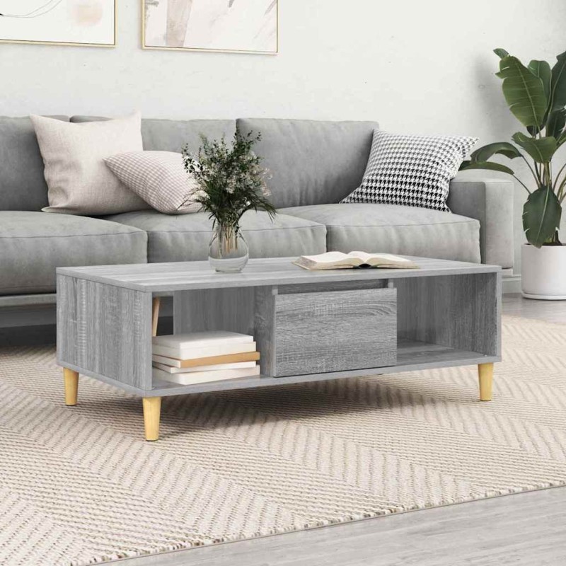 Table basse Gris Sonoma 102 x 55 x 35 cm Bois d'ingénierie 622218622218