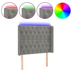 Tête de lit à LED Gris clair 103x16x118/128 cm Velours 622220622220