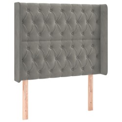 Tête de lit à LED Gris clair 103x16x118/128 cm Velours 622220622220