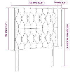 Tête de lit à LED Gris clair 103x16x118/128 cm Velours 622220622220
