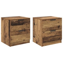 Cabinet de chevet avec tiroir 2 pcs Bois ancien 45 x 39 x 50cm 622226622226