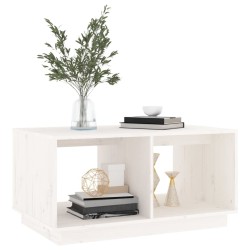 Table basse Blanc 80x50x40 cm Bois massif de pin 622227622227