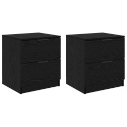 Cabinet de chevet avec tiroir 2 pcs Chêne noir 45 x 39 x 50cm 622228622228