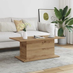 Table basse chêne artisanal 102x55,5x40 cm bois d'ingénierie 622234622234