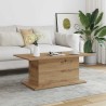 Table basse chêne artisanal 102x55,5x40 cm bois d'ingénierie 622234622234
