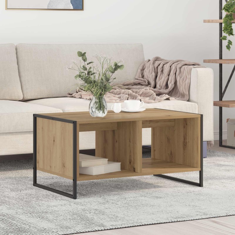 Table basse Chêne artisan 80 x 50 x 40 cm Bois d'ingénierie 622238622238