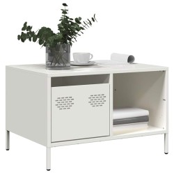 Table basse blanc 68,5x50x43,5 cm acier laminé à froid 622239622239