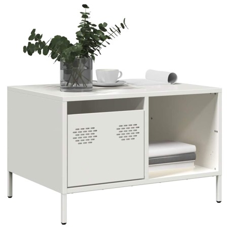 Table basse blanc 68,5x50x43,5 cm acier laminé à froid 622239622239