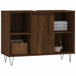 Armoire salle de bain chêne marron 80x33x60cm bois d'ingénierie 622240622240