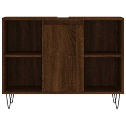 Armoire salle de bain chêne marron 80x33x60cm bois d'ingénierie 622240622240