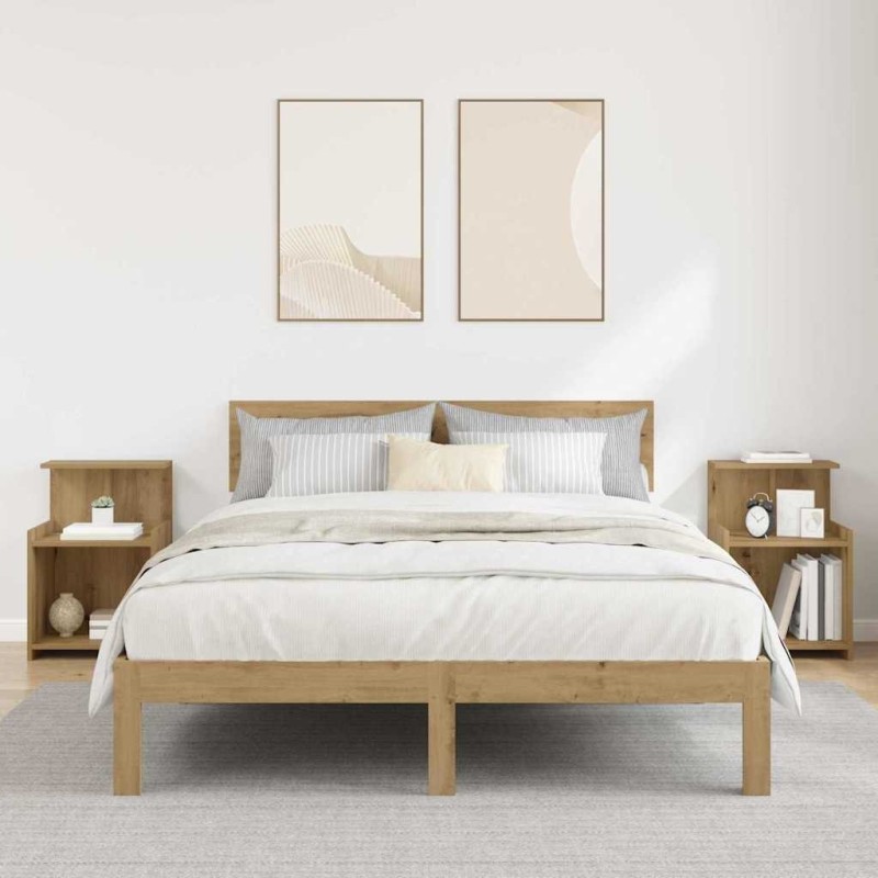 Cabinet de chevet 2 pc Chêne artisanal 40 x 35 x 60 cm 622242622242