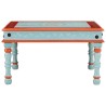Table basse bleu bois de manguier massif peint à la main 622246622246