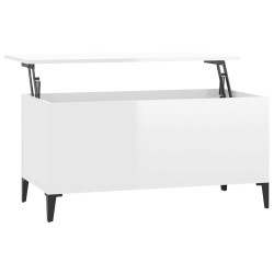 Table basse Blanc brillant 90x44,5x45 cm Bois d'ingénierie 622250622250