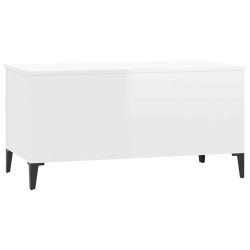 Table basse Blanc brillant 90x44,5x45 cm Bois d'ingénierie 622250622250