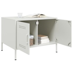 Table basse blanc 68x50x50,5 cm acier 622254622254