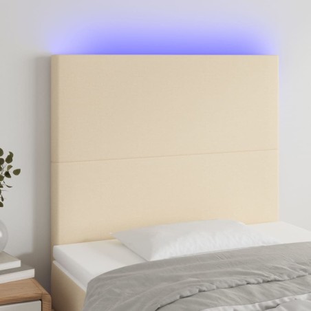 Tête de lit à LED Crème 100x5x118/128 cm Tissu 622256622256