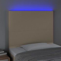 Tête de lit à LED Crème 100x5x118/128 cm Tissu 622256622256