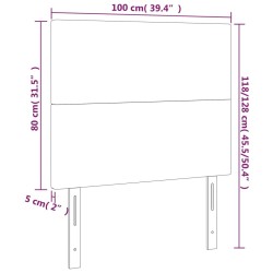 Tête de lit à LED Crème 100x5x118/128 cm Tissu 622256622256