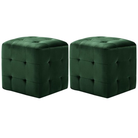2 pcs Tables de chevet Vert 30x30x30 cm Tissu velours 622264622264