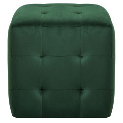 2 pcs Tables de chevet Vert 30x30x30 cm Tissu velours 622264622264