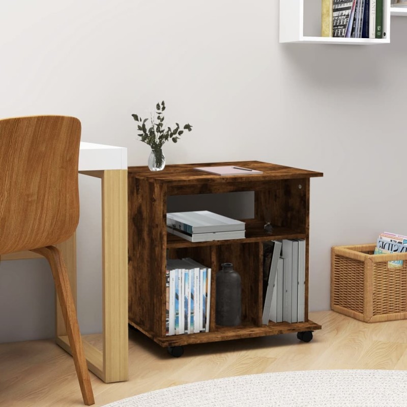 Armoire roulante Chêne fumé 60x45x60 cm Bois d'ingénierie 622272622272