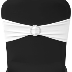 25 bandes de chaise décoratives extensibles blanches 622276622276