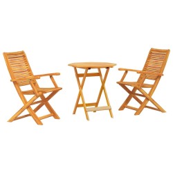 Ensemble bistro pliant 3 pcs Marron Bois d'Acacia Massif 622280622280