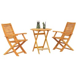 Ensemble bistro pliant 3 pcs Marron Bois d'Acacia Massif 622280622280