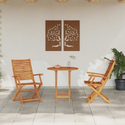 Ensemble bistro pliant 3 pcs Marron Bois d'Acacia Massif 622285622285