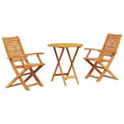 Ensemble bistro pliant 3 pcs Marron Bois d'Acacia Massif 622285622285