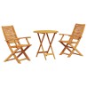 Ensemble bistro pliant 3 pcs Marron Bois d'Acacia Massif 622285622285