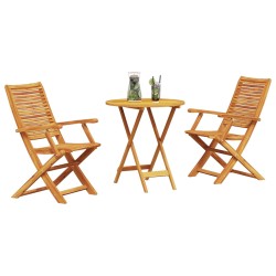 Ensemble bistro pliant 3 pcs Marron Bois d'Acacia Massif 622285622285