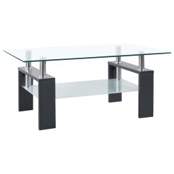 Table basse Gris et transparent 95x55x40 cm Verre trempé 622293622293