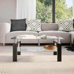 Table basse Gris et transparent 95x55x40 cm Verre trempé 622293622293