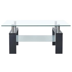 Table basse Gris et transparent 95x55x40 cm Verre trempé 622293622293
