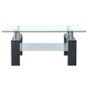 Table basse Gris et transparent 95x55x40 cm Verre trempé 622293622293