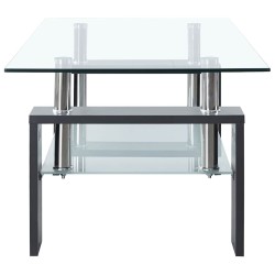Table basse Gris et transparent 95x55x40 cm Verre trempé 622293622293